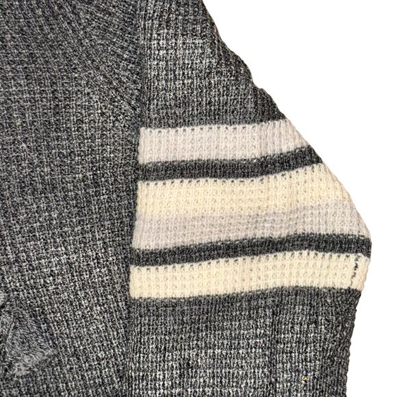 Faherty Wisp Waffle Sweater Hoodie Women's Size M Storm Grey Wool Blend - Picture 4 of 7